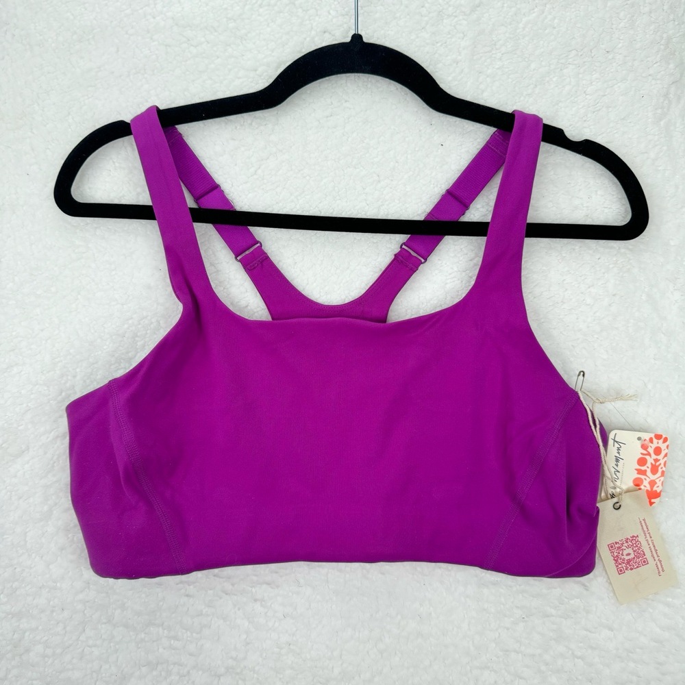 Free People X Hatch Never Better Purple Racerback Sports Bra Adjustable Medium